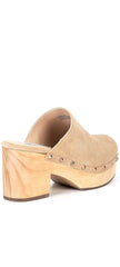 Steve Madden Brooklyn-1 Taupe Suede Fashion Embellished Platform Rhinestone Clog