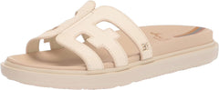 Sam Edelman Valeri Modern Ivory Open Toe Slip On Classic Leather Slides Sandals