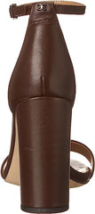 Sam Edelman Yaro Dark Chocolate Ankle Strap Open Toe Block High Heel Sandals