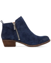 Lucky Brand Women's Basel Bright Blue Navy Suede Low Cut Ankle Booties