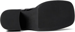 Steve Madden Klarisa Black Patent Squared Toe Block Heel Knee High Fashion Boots