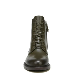 Sam Edelman Nina Green Leather Lace Up Rounded Toe Chunky Heel Combat Ankle Boot