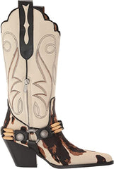 Sam Edelman Jackie Frontier Brown Zipper Pointed Toe Block Heel Western Boots
