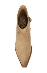 Sam Edelman Wilda Golden Caramel Stacked Block Heeled Pointed Toe Western Boots