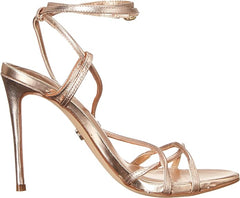 Sam Edelman Sareena Champagne Stiletto Heel Open Toe Ankle Strap Heeled Sandals