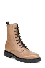 Sam Edelman Elliott Dune Rounded Toe Lace Up Combat Ankle Lug Sole Boots