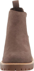 Blondo Mayes Dark Taupe Suede Waterproof Rounded Toe Pull On Fashion Ankle Boots