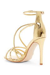 Cape Robbin alza-35 GOLD Strappy High Heel Single Sole Sandals Pumps