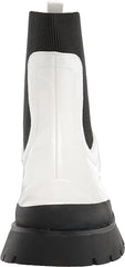 Circus By Sam Edelman Larissa White Rounded Toe Pull On Chunky Heel Ankle Boots