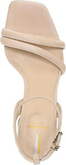 Sam Edelman Kia Cappuccino Squared Open Toe Ankle Strap Block Heeled Sandals