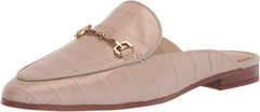 Sam Edelman Linnie French Oak Golden Accented Slip On Rounded Toe Fashion Mules