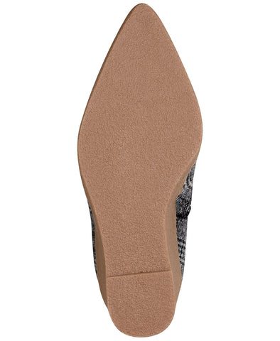 Jessica Simpson Crais Pointed Toe Platform Heeled Wedge Bootie Black White Plaid