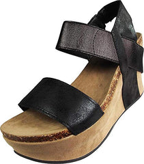 Pierre Dumas Women's Hester-1 Black Wedge Sandals