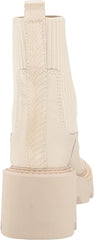 Dolce Vita Hoven H2O Ivory Leather Pull On Round Toe Chunky Platform Ankle Boots