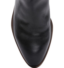 Lucky Brand Tocito Almond Toe Black Chelsea Pull On Leather Casual Ankle Booties