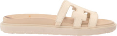 Sam Edelman Valeri Modern Ivory Open Toe Slip On Classic Leather Slides Sandals