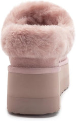 Athletic Slippers Dusty Pink Fashion Slip On Rounded Toe Platform Slippers 9