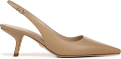 Sam Edelman Bianka Soft Beige Pointed Toe Slingback Kitten Heeled Pumps