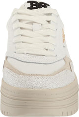 Sam Edelman Blaine White/Light Stone/Black Lace Up Rounded Toe Chunky Sneakers