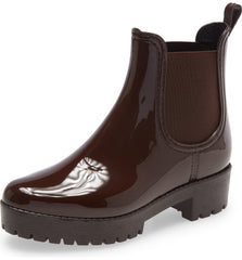 Jeffrey Campbell Women's Cloudy Rain Booties Pull On Brown Waterproof Boots