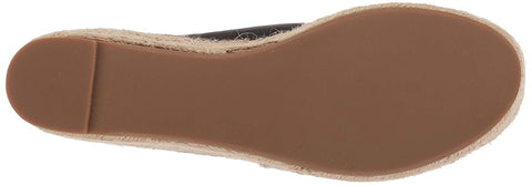 Pour La Victoire Rica Espadrille Wedge Black Leather Platform Retrop Sandals