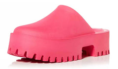 Jeffrey Campbell Clogge Fuchsia Fashion Slip On Chunky Platform Mule Clog Sandal