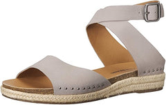 Lucky Brand Gladas Chinchilla Grey Espadrille Wedge Open Toe Platform Sandals