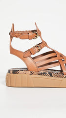 Sam Edelman Geana Saddle Braided Ankle Strap Platform Wedge Gladiator Sandal