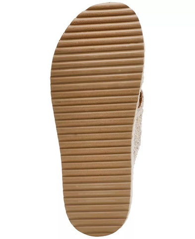 Dolce Vita Sivan Ivory Raffia Fashion Slip On Casual Open Toe Platform Sandals 7.5