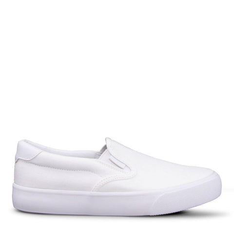 Lugz Clipper White Fashion Slip On Rounded Toe Canvas Platform Sneakers 6.5