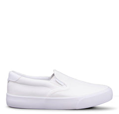 Lugz Clipper White Fashion Slip On Rounded Toe Canvas Platform Sneakers 6.5