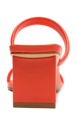 Schutz Ully Coral Double Straps Slip On Open Toe Block High Heel Sandals