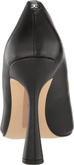 Sam Edelman Antonia Black Leather Pointed Toe Slip On Spool Heel Fashion Pumps