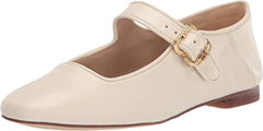 Sam Edelman Michaela Modern Ivory Mary Jane Buckle Ankle Strap Pointed Toe Flats