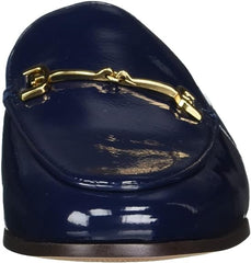 Sam Edelman Linnie Royal Navy Chain Embellished Slip On Almond Toe Flat Mules