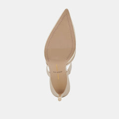 Dolce Vita Katik Ivory Mesh Pointed Toe Slip On Double Strap Stiletto Pumps