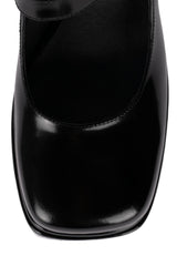 Jeffrey Campbell Chillin Double-Stacked Platform Mary-Jane Pumps Black Box
