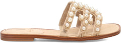 Sam Edelman Bay Summer Sand Slide Mule Open-Toe Slip-On Leather Flats Sandals