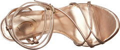 Sam Edelman Sareena Champagne Stiletto Heel Open Toe Ankle Strap Heeled Sandals