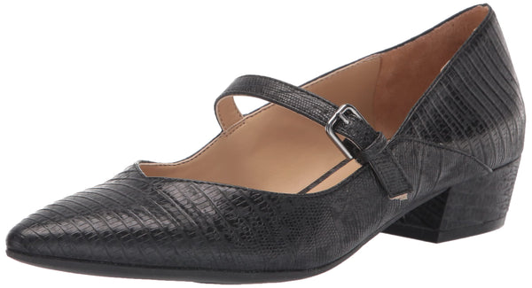 Naturalizer Florencia Black Lizard Fashion Pointed Toe Buckle Mary Jane Pumps 10