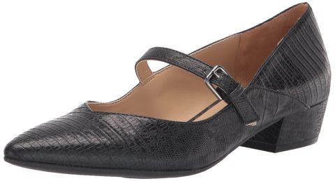 Naturalizer Florencia Black Lizard Fashion Pointed Toe Buckle Mary Jane Pumps 10