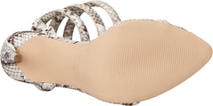 Steve Madden Bali Black/White Snake Stiletto Heel Ankle Strap Heeled Sandals