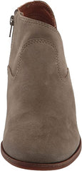 Lucky Brand Zollie Fossilized Grey Almond Toe Leather Wedge High Heel Booties