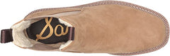 Sam Edelman Laguna Tobacco Leather Chelsea Moto Rounded Toe Pull On Ankle Boots