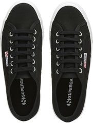 Superga Unisex Low-Top Sneakers Full Black Lace Up Platform Fashion Sneakers (6)