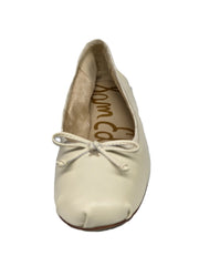 Sam Edelman Zooey Modern Ivory Bow Detailed Rounded Toe Slip On Ballet Flats