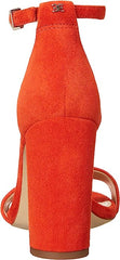 Sam Edelman Yaro Bright Poppy Ankle Strap Open Round Toe Block High Heel Sandals