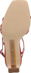 Sam Edelman Emmie Summer Red Square Open Toe Strappy Buckle Block Heeled Sandals
