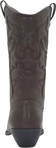 Soda Reno Dark Tan Western Cowboy Pointed Toe Knee High Pull On Western Boots