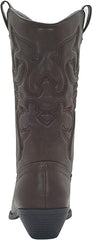 Soda Reno Dark Tan Western Cowboy Pointed Toe Knee High Pull On Western Boots